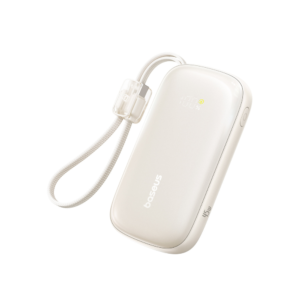 BASEUS Power Bank 20000mAh, 45W με ενσωματωμένο καλώδιο USB-C – Lightning, EnerFill FC21 Qpow 3 Ultra natural titanium – E0027P01