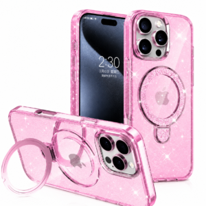 Θήκη Glitter Ring Mag Case 1,5mm MobiCase για iPhone 17 Pro Ρόζ