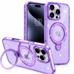 Θήκη Glitter Ring Mag Case 1,5mm MobiCase για iPhone 17 Pro Max Λιλά
