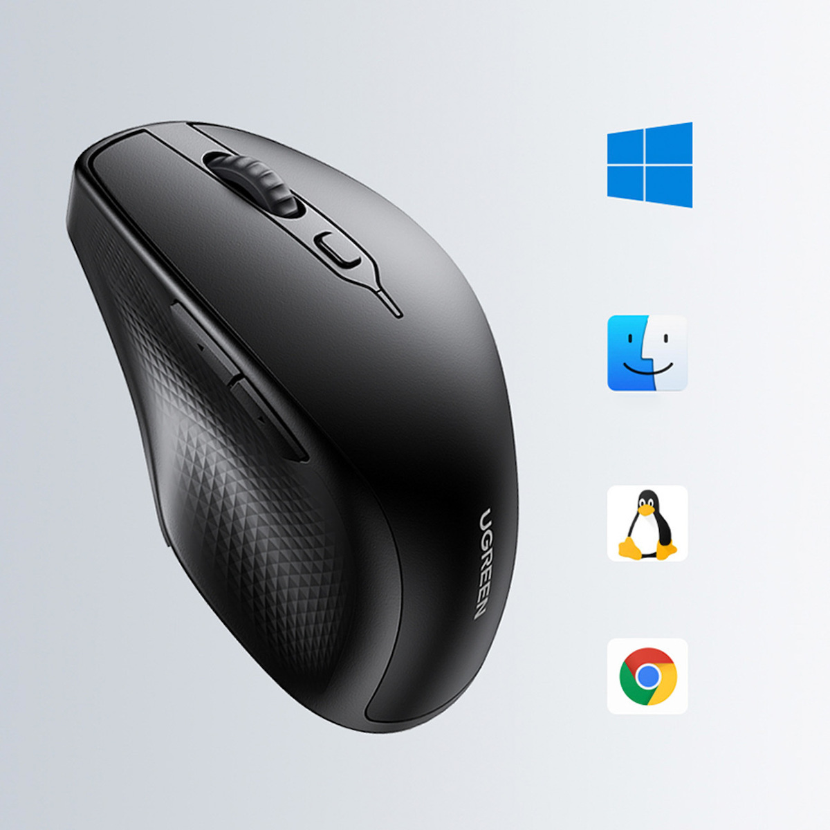 Wireless Mouse UGREEN MU101, 4000DPI, BT / USB Receiver, Μαύρο - Image 7