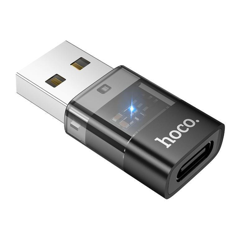 Adapter USB A to USB C Hoco UA36C διαφανές μαύρο - Image 3
