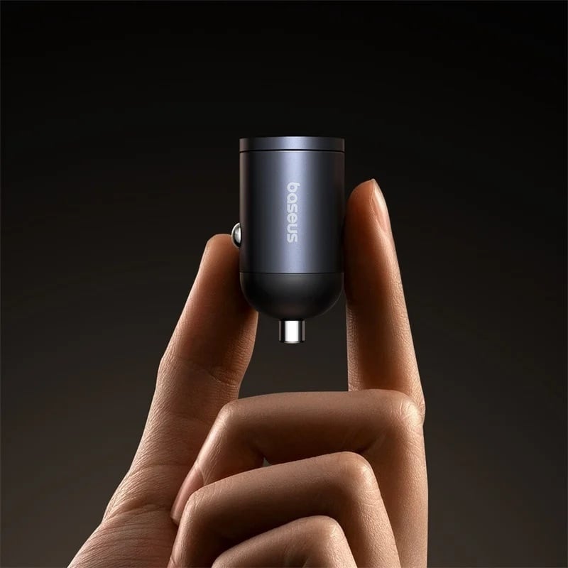 Baseus Mini Tiny Star 2x USB-C PD φορτιστής αυτοκινήτου 1x USB-C – USB-C θύρα 30W μαύρος - Image 9