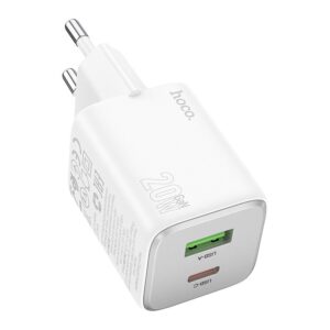 HOCO N41 φορτιστής USB-A + Type-C PD QC 3A 20W λευκός