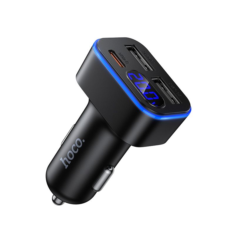 Φορτιστής αυτοκινήτου Hoco με LCD 2xUSB-A + 1xUSB-C PD QC3.0 42W Z63A μαύρος - Image 4