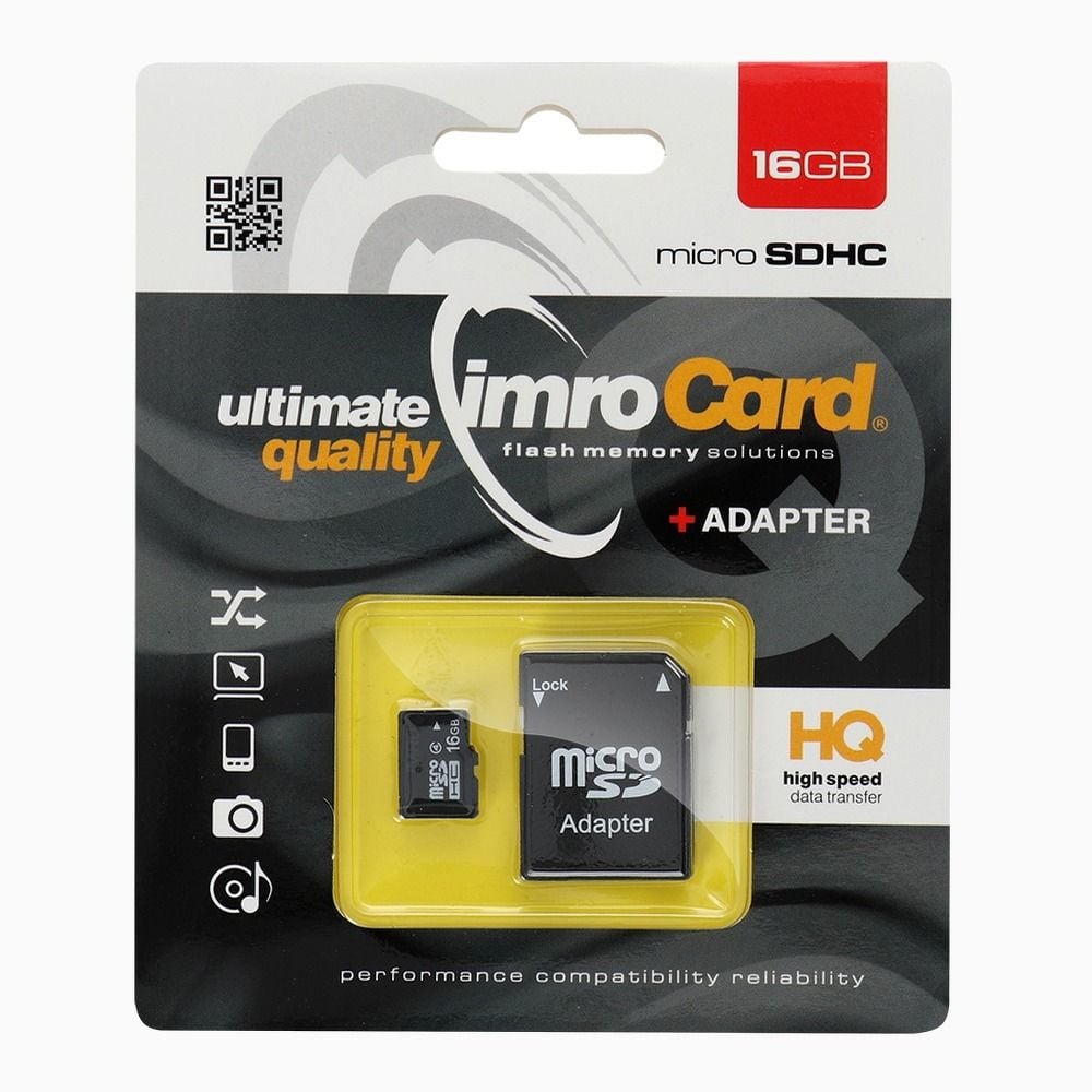 IMRO κάρτα μνήμης microSD 16GB με αντάπτορα SD