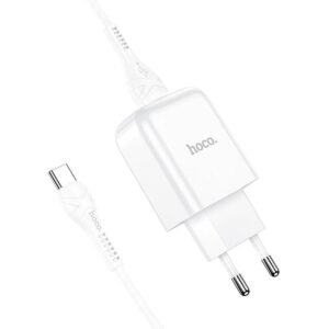 HOCO N2 travel charger USB-A + καλώδιο USB-A σε Type-C 2.1A λευκό
