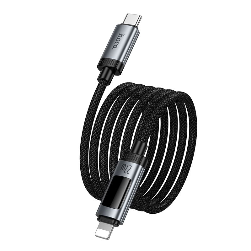 Καλώδιο Data USB-C σε Lightning με ψηφιακή οθόνη Hoco PD 27W 1,2m U148 μαύρο - Image 8