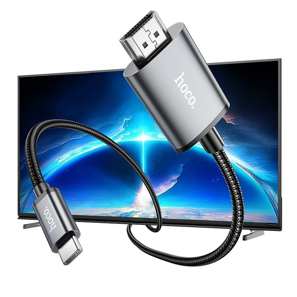Cable USB C to HDMI Hoco 4K 30Hz 2m UA27 metal gray - Image 8