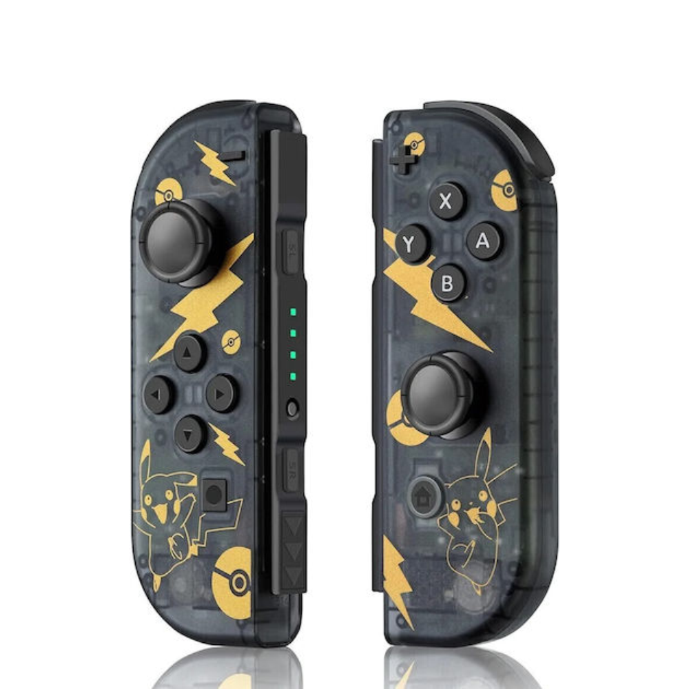 Ασύρματο Χειριστήριο Nintendo Switch Controller Joy-Pad LR Wireless Μαύρο + Κίτρινο με Σχέδιο Pickachu Pokemon - Image 3