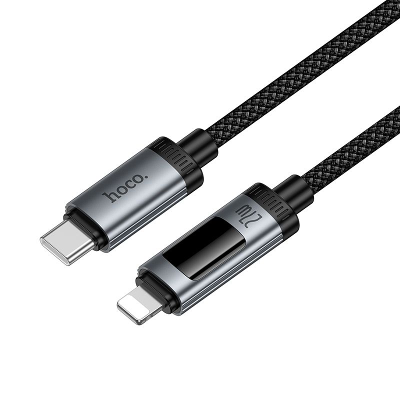 Καλώδιο Data USB-C σε Lightning με ψηφιακή οθόνη Hoco PD 27W 1,2m U148 μαύρο - Image 3