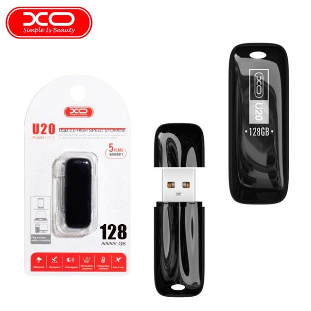 XO Flash Drive U20 128GB, USB 2.0 μαύρο - Image 2