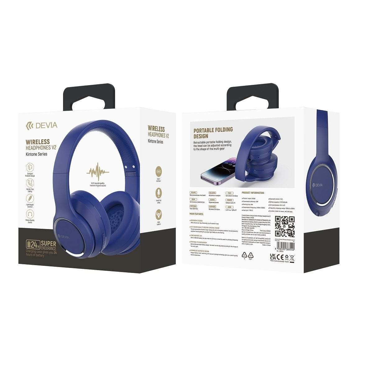Devia Bluetooth ακουστικά κεφαλής Kintone μπλε - Image 2