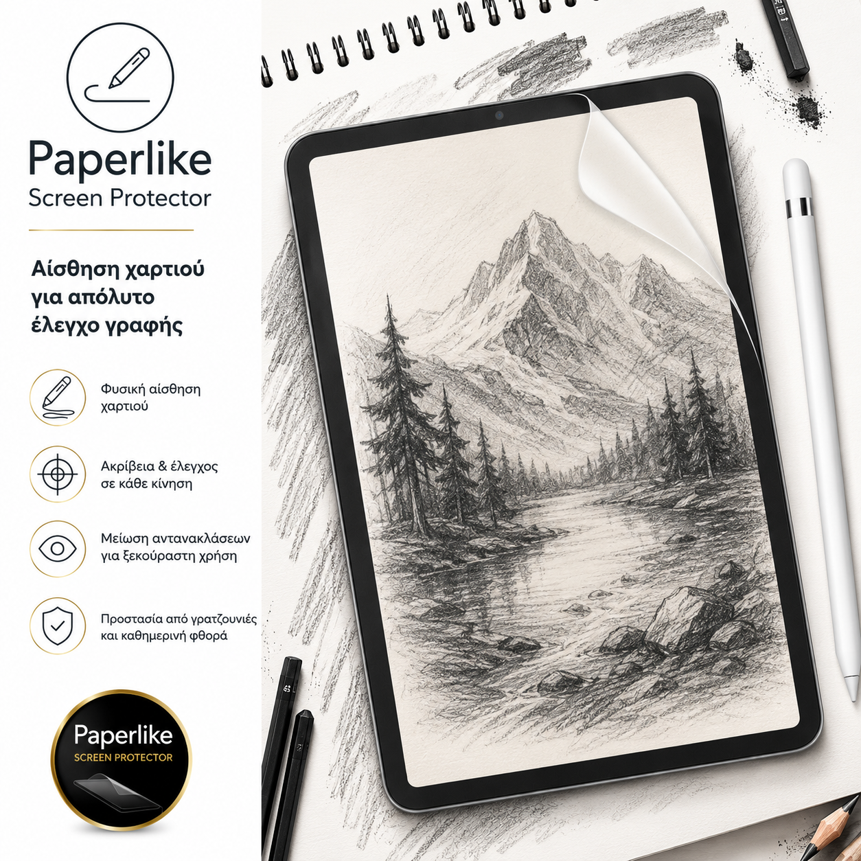 Μεμβράνη Προστασίας Γραφής Matte Hydrogel για Tablet iPad Pro M5 13" 8th Gen