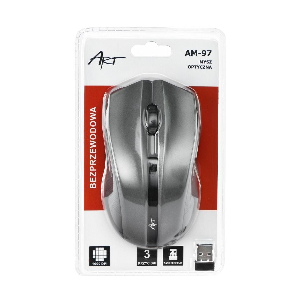 ART ασύρματο ποντίκι υπολογιστή 2,4G 1000 dpi AM-97 ασημί