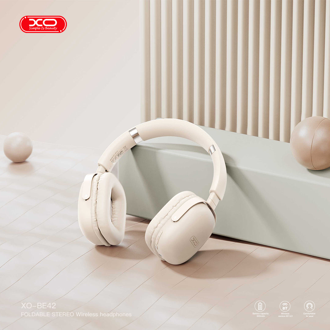 XO HF Bluetooth Overear, Scarlet Metal Stand beige – BE42 - Image 3