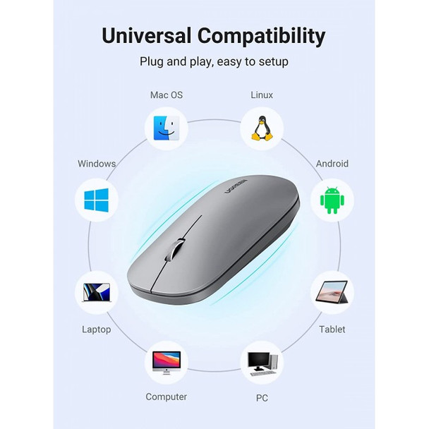 Wireless Mouse UGREEN MU001, 4000DPI, Γκρι - Image 7