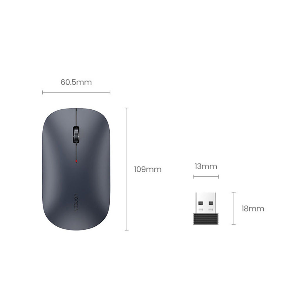 Wireless Mouse UGREEN MU001, 4000DPI, Γκρι - Image 3