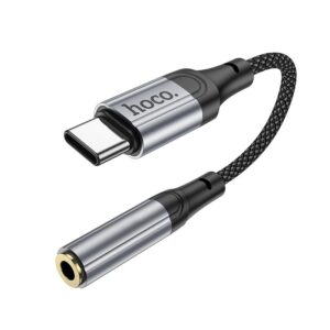 Adapter AUX USB-C to Jack 3,5mm Hoco 0,12m LS36 black