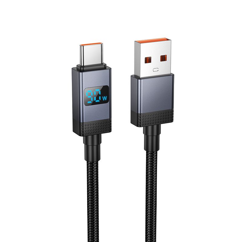 Καλώδιο USB-A σε USB-C Hoco 5A με οθόνη 1μ X118 μαύρο - Image 4