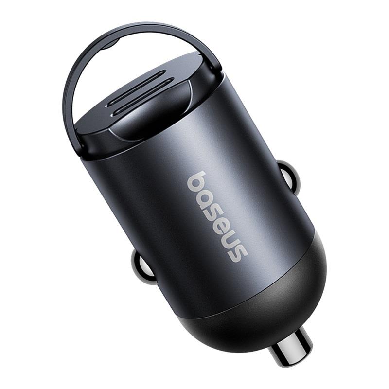 Baseus Mini Tiny Star 2x USB-C PD φορτιστής αυτοκινήτου 1x USB-C – USB-C θύρα 30W μαύρος - Image 3