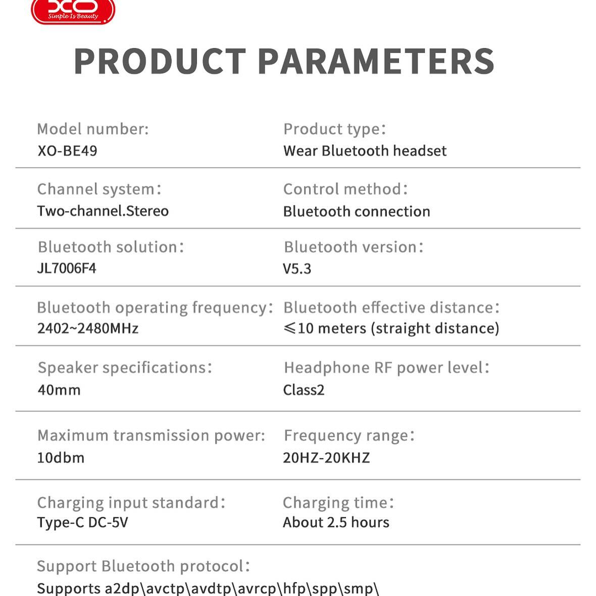XO BE49 Bluetooth ακουστικά κεφαλής μπλε - Image 8