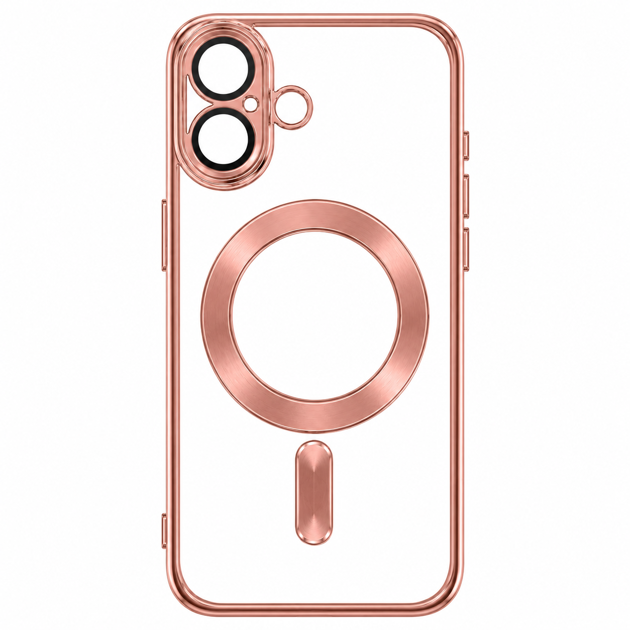 Mag Case Magnetic Θήκη Σιλικόνης για iPhone 16 Plus με Προστασία Κάμερας – RoseGold Open Ring