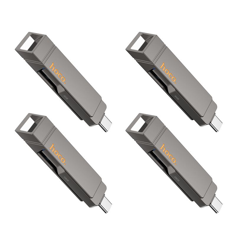 Pendrive 128GB USB 3.2 (USB-A + USB-C) Hoco UD15 γκρι - Image 8