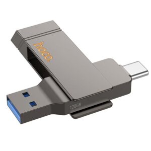 Pendrive 128GB USB 3.2 (USB-A + USB-C) Hoco UD15 γκρι