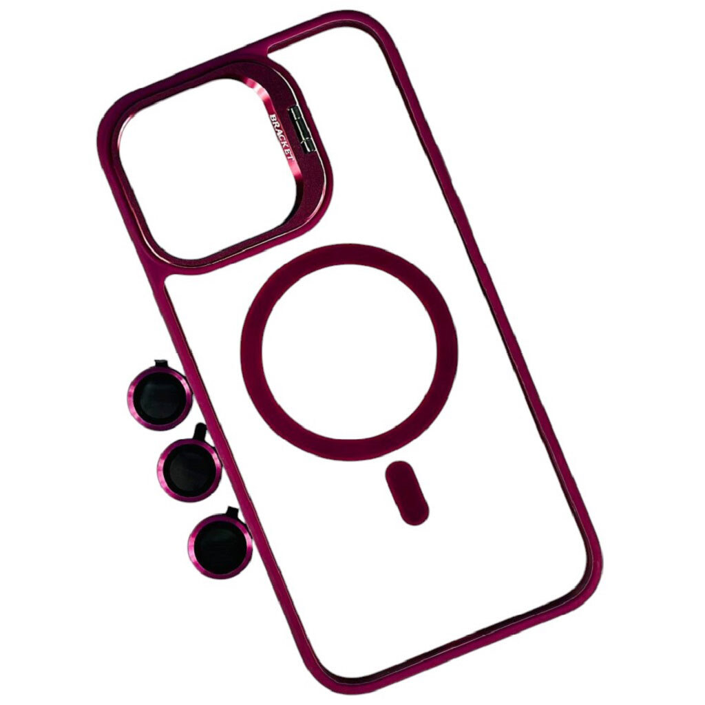Mag Case Θήκη Σιλικόνης για iPhone 16 Plus με Προστασία Κάμερας Kickstand – Bordeaux Open Ring - Image 4