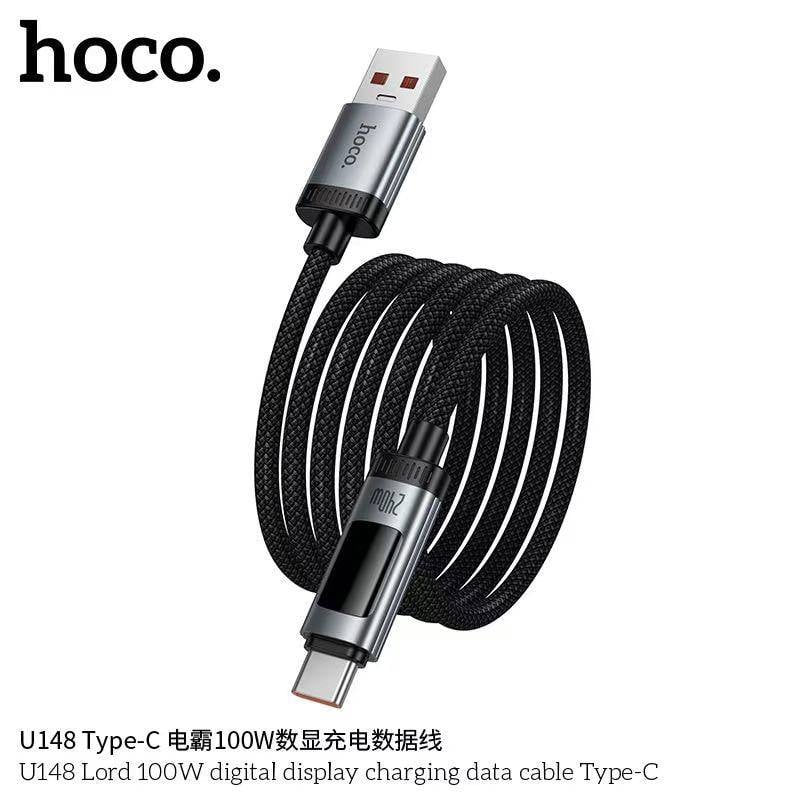 Καλώδιο Data USB-A σε USB-C με ψηφιακή οθόνη Hoco PD 6A 100W 1,2m U148 μαύρο - Image 4