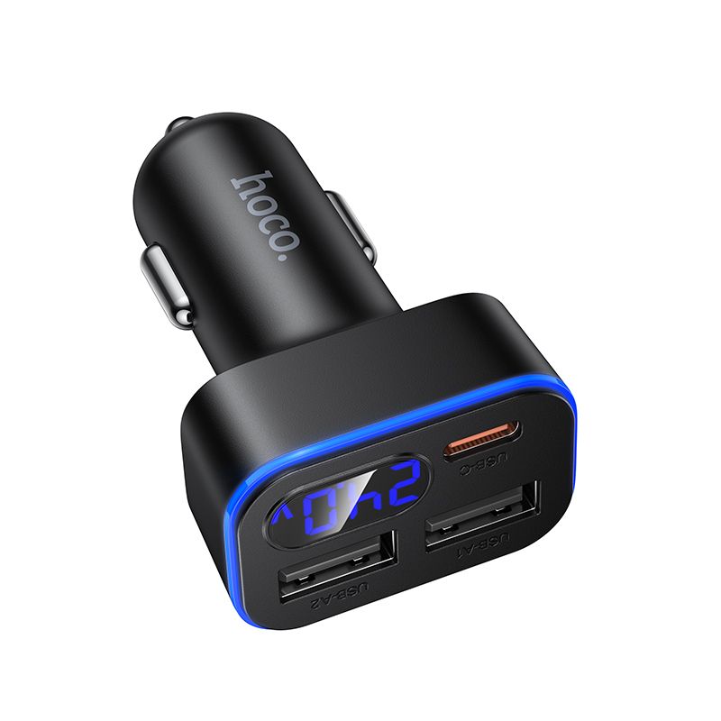 Φορτιστής αυτοκινήτου Hoco με LCD 2xUSB-A + 1xUSB-C PD QC3.0 42W Z63A μαύρος - Image 3