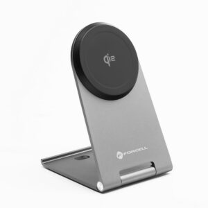 Wireless charger Forcell F-Energy Flip Charge USB-C Qi2 15W compatible with MagSafe silver
