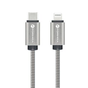 FORCELL F-ENERGY Metal C238 καλώδιο Type C σε Lightning PD 3A 27W 1m ασημί