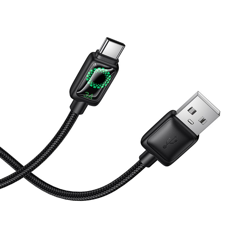 Καλώδιο USB-A σε USB-C Hoco 3A 1,2m με Οθόνη Έντασης Ρεύματος U146 Μαύρο - Image 5