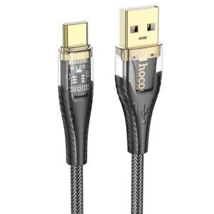 Καλώδιο USB-A σε USB-C Hoco 2,4A 1,2m U121 μαύρο διαφανές