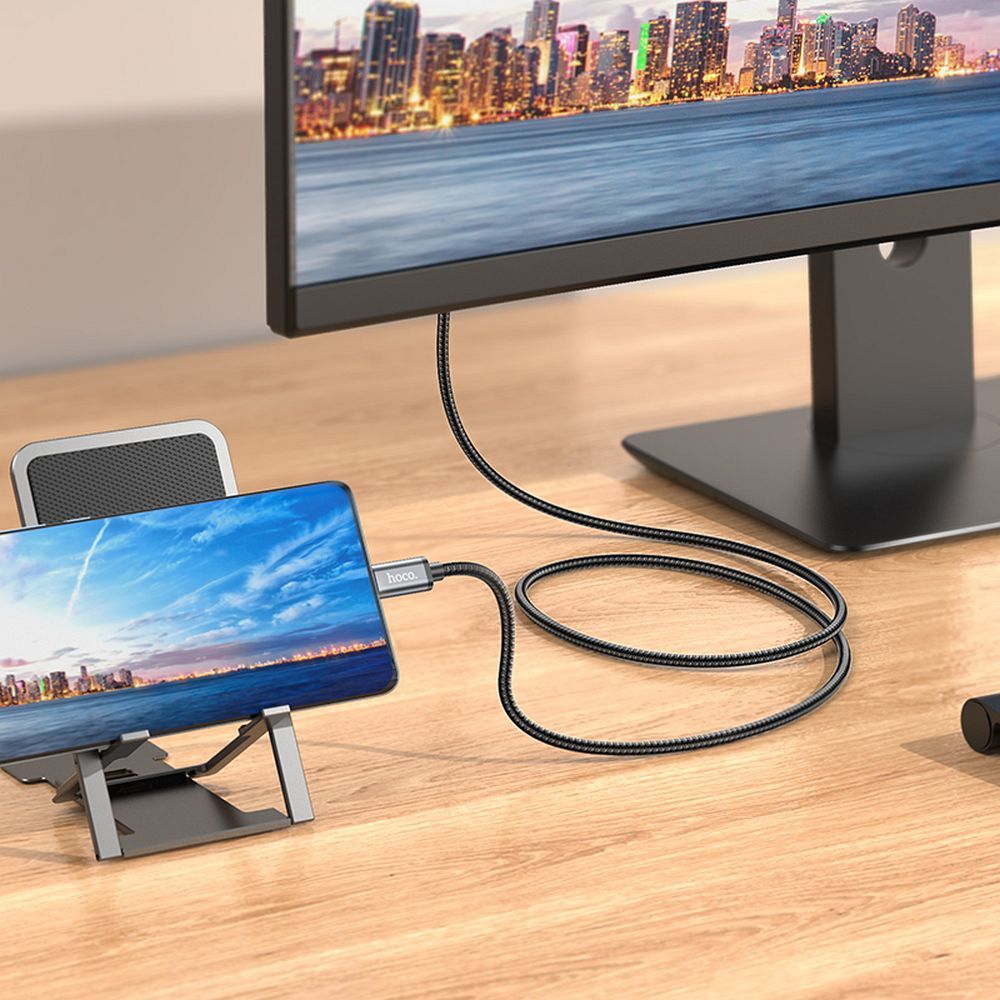 Cable USB C to HDMI Hoco 4K 30Hz 2m UA27 metal gray - Image 9