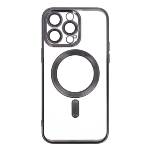 Mag Case Metal Θήκη για iPhone 15 Pro με Προστασία Κάμερας – Black Open Ring
