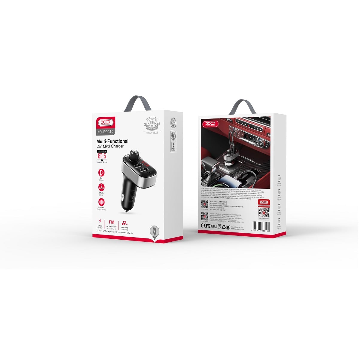 XO Transmitter FM BCC10 Bluetooth MP3 Φορτιστής Αυτοκινήτου 3,1A Μαύρο - Image 2