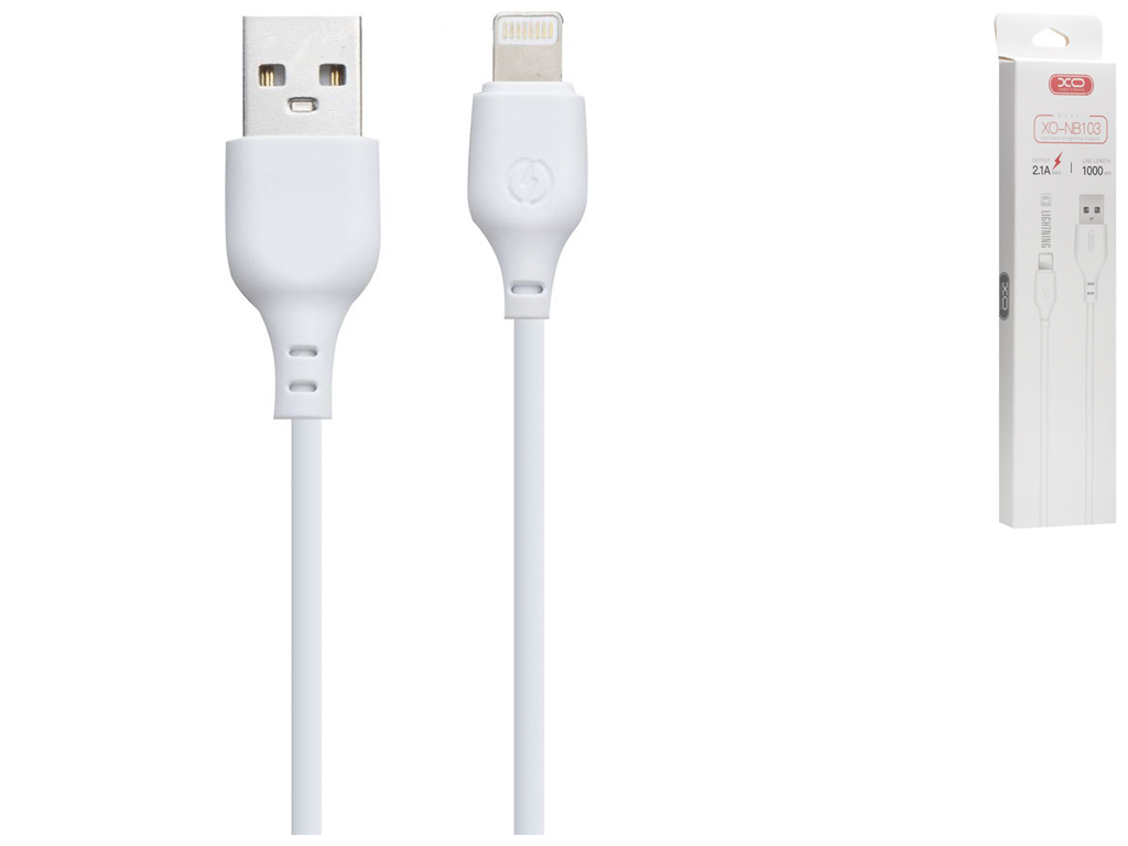 XO Cable USB-A – Lightning, 1m, 2.1A, NB103 white - Image 3