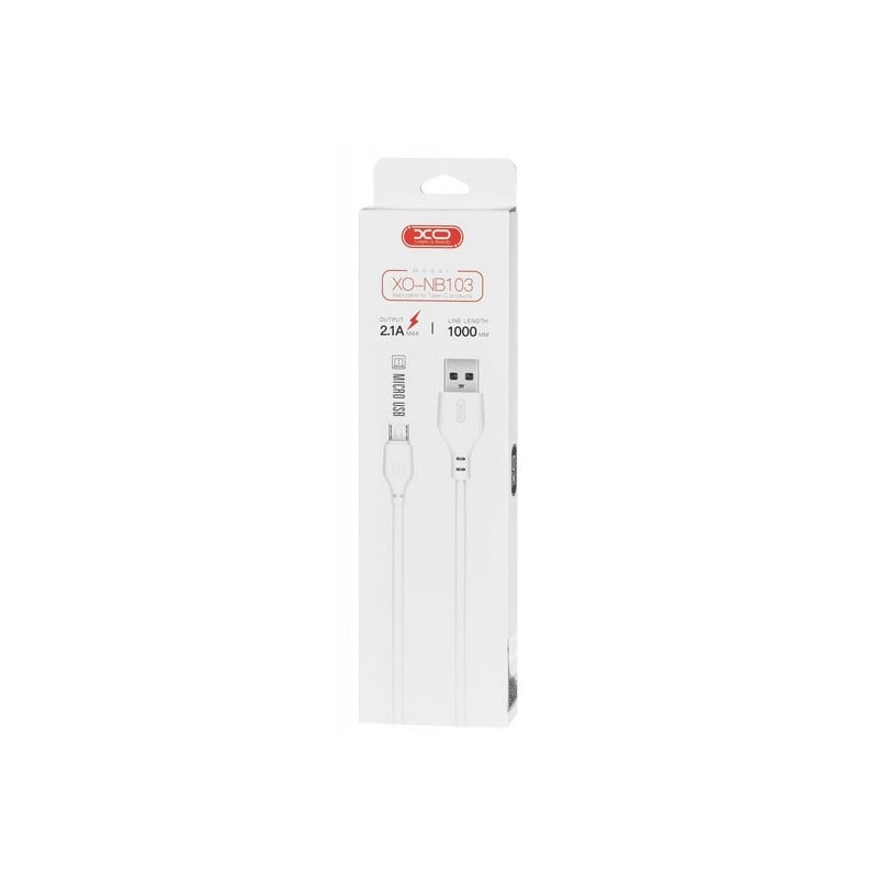 XO Cable USB-A - Type-C, 2m, 2.1A, NB103 white - Image 2
