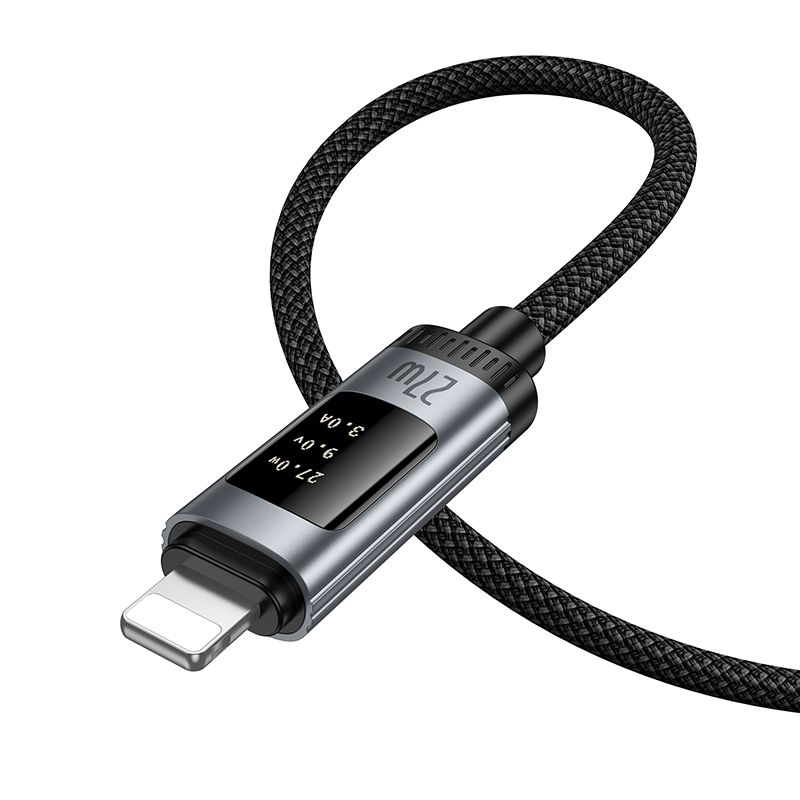 Καλώδιο Data USB-C σε Lightning με ψηφιακή οθόνη Hoco PD 27W 1,2m U148 μαύρο - Image 4