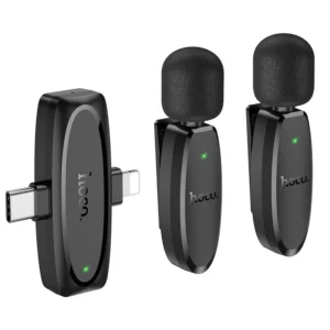 Ασύρματο Μικρόφωνο Hoco L15, USB-C / Lightning, 2-Pack, Μαύρο