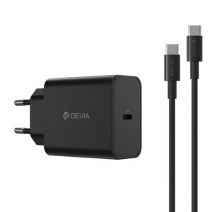 Devia wall charger Rocket PD 45W 1x USB-C black + cable USB-C – USB-C