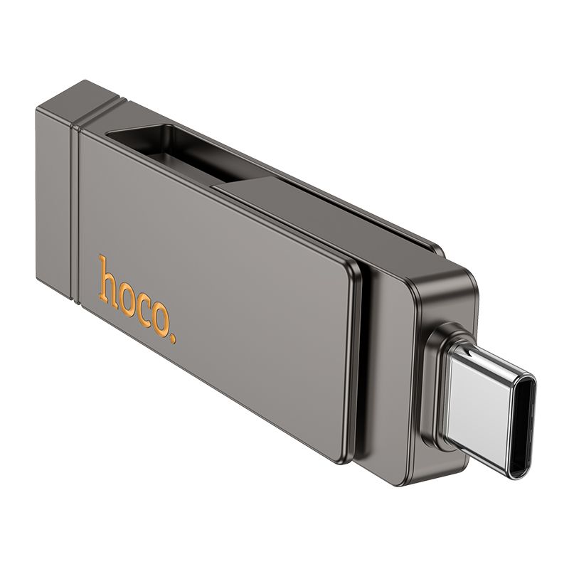 Pendrive 128GB USB 3.2 (USB-A + USB-C) Hoco UD15 γκρι - Image 5