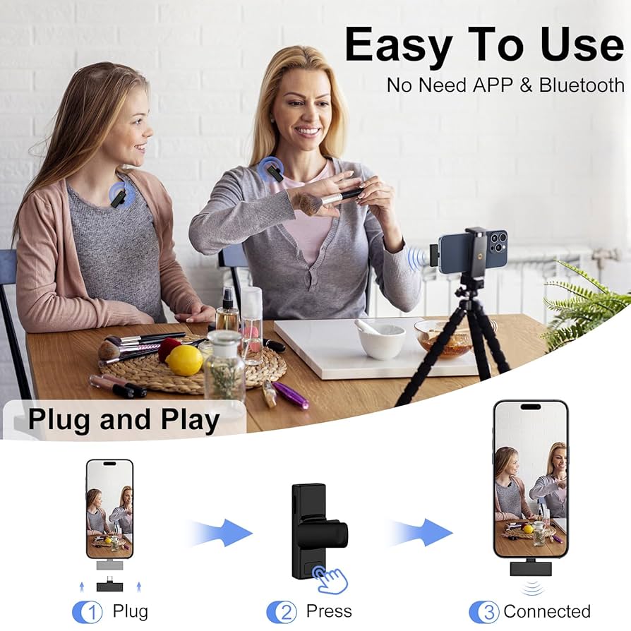 XO Microphone, Lightning, AI Noise-reduction, Wireless MKF08B Μαύρο - Image 5