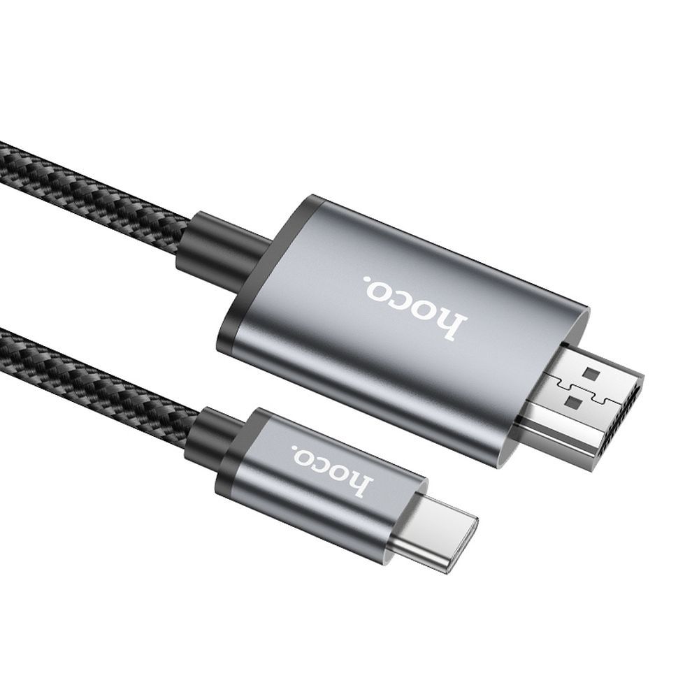 Cable USB C to HDMI Hoco 4K 30Hz 2m UA27 metal gray - Image 3