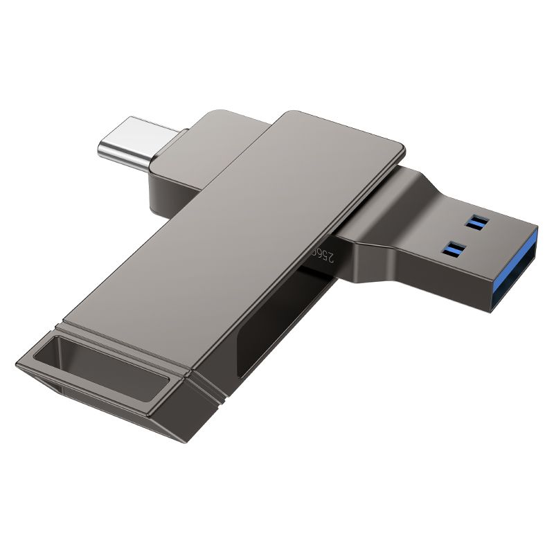 Pendrive 128GB USB 3.2 (USB-A + USB-C) Hoco UD15 γκρι - Image 3