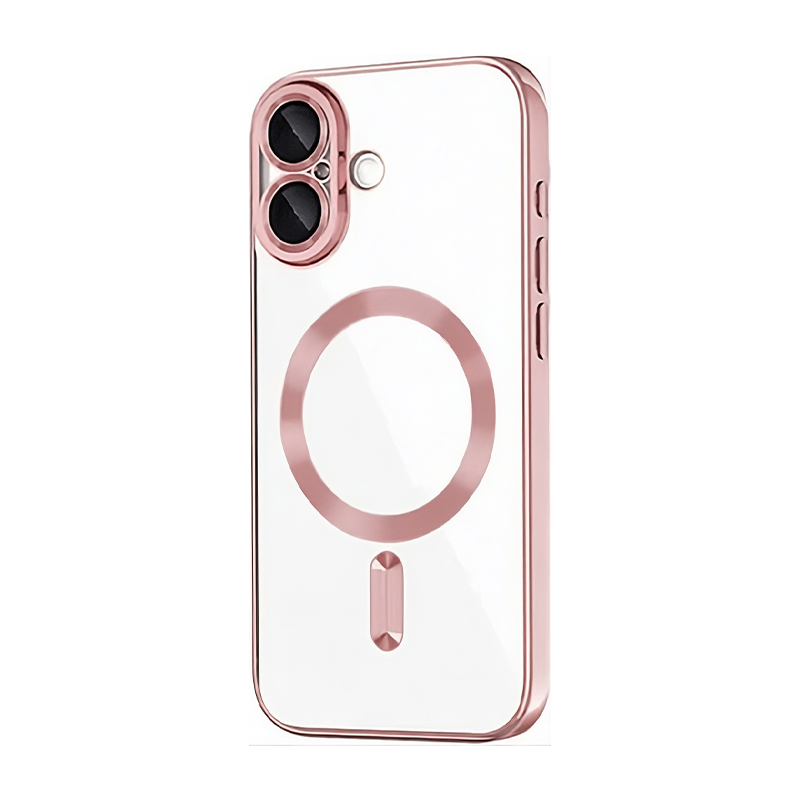Mag Case Magnetic Θήκη Σιλικόνης για iPhone 16 Plus με Προστασία Κάμερας – RoseGold Open Ring - Image 2