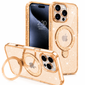 Θήκη Glitter Ring Mag Case 1,5mm MobiCase για iPhone 17 Χρυσή