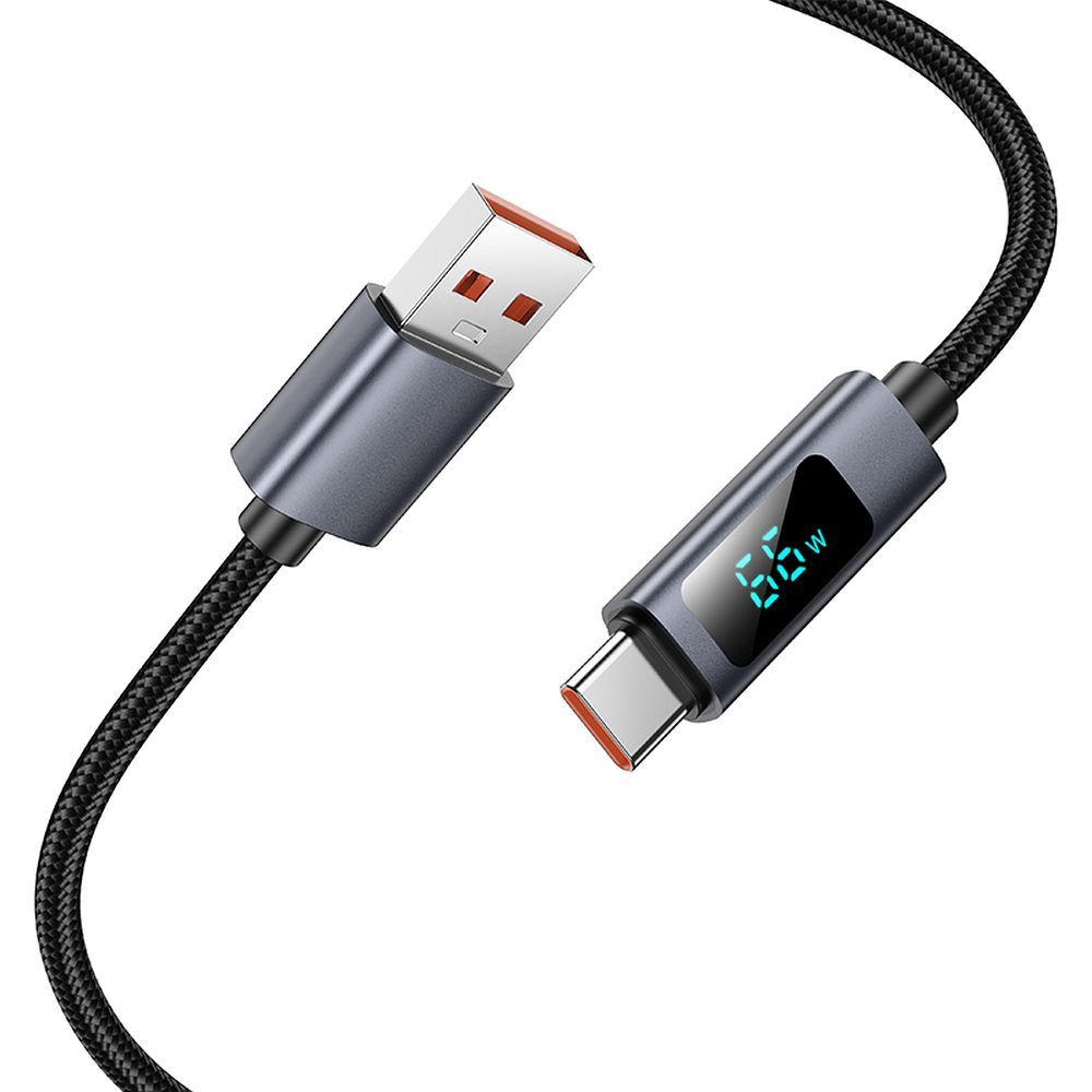 Καλώδιο USB-A σε USB-C Hoco 5A με οθόνη 1m X112 μαύρο - Image 4